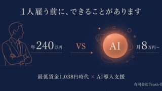 1人雇う前に、できることがあります｜最低賃金1,038円時代 × Claude AI導入支援 合同会社Trash-B