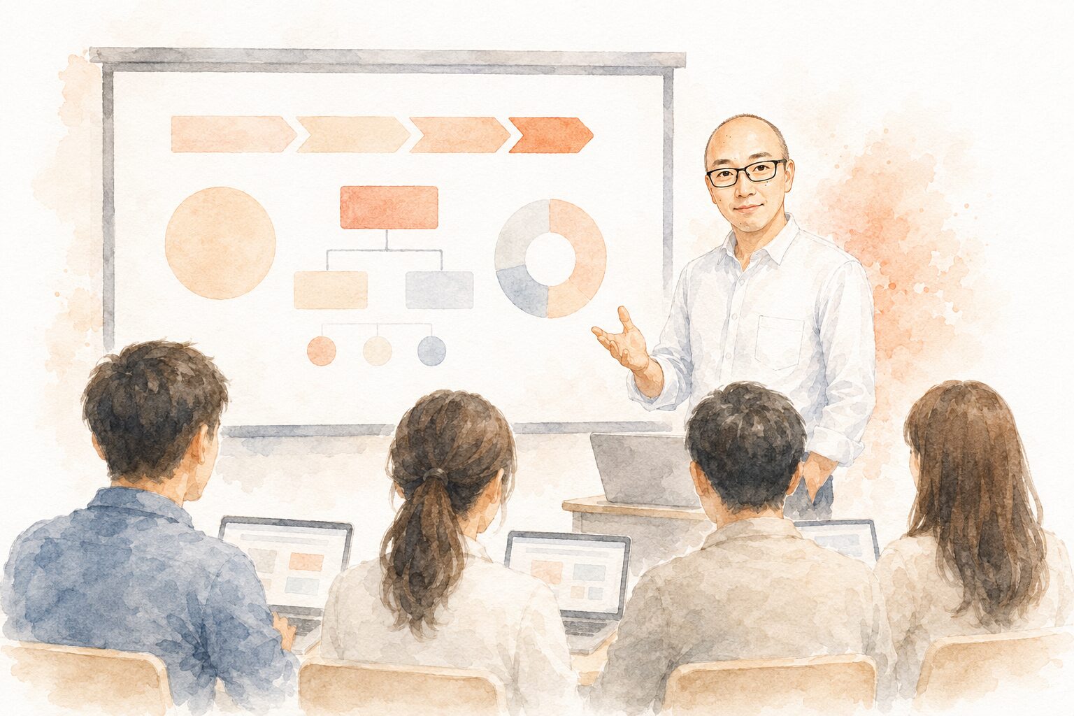 セミナー当日の登壇イメージイラスト