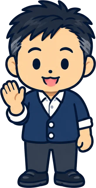 片手を上げてあいさつする経営者