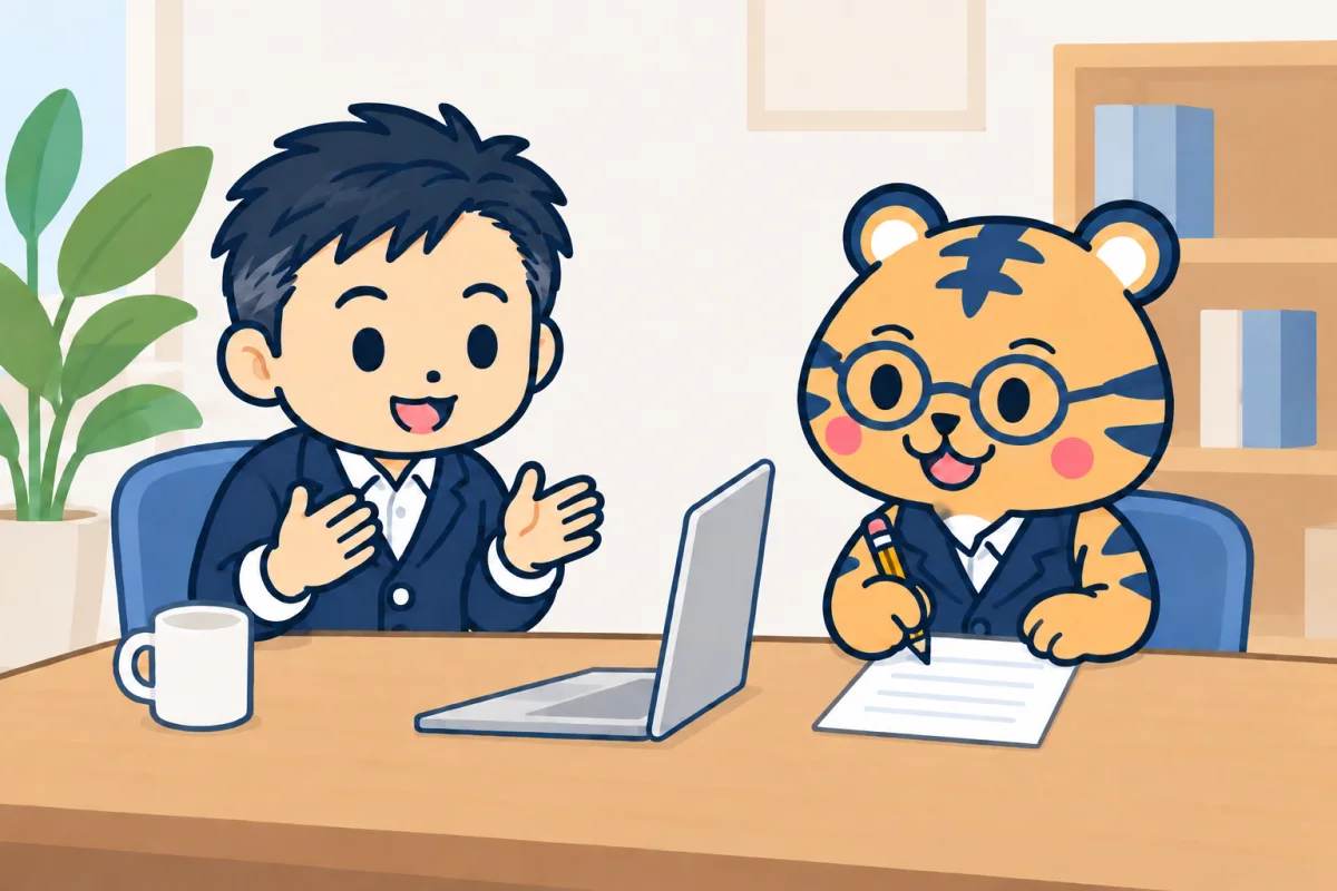 30分の相談の様子のイラスト(2枚目)