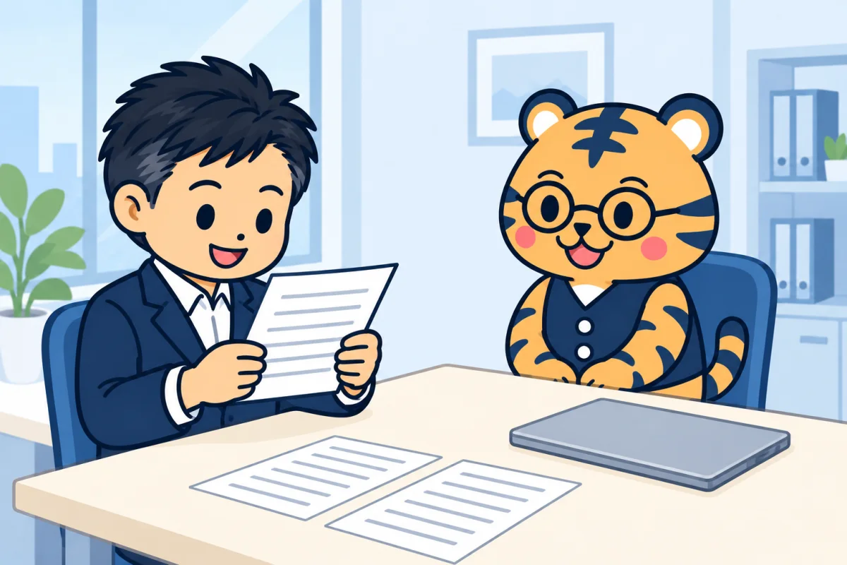 お見積りをお渡しする様子のイラスト(4枚目)