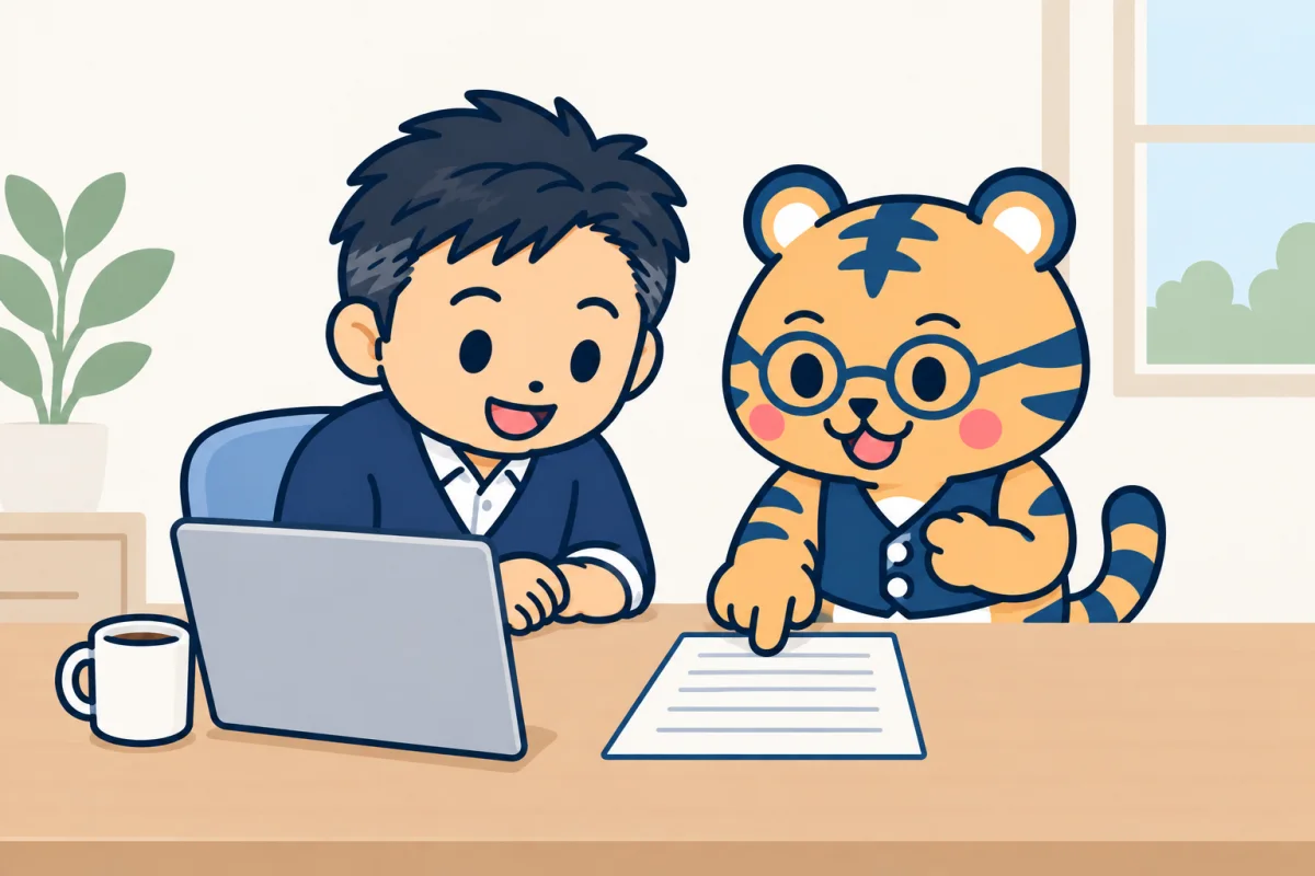 導入の日に使い方をお伝えする様子のイラスト(3枚目)