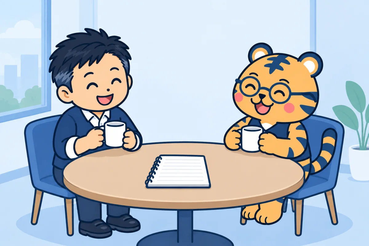 導入後の打ち合わせの様子のイラスト(4枚目)