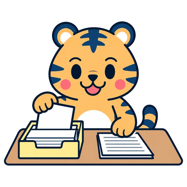 書類を仕分けている事務室担当のトラビー